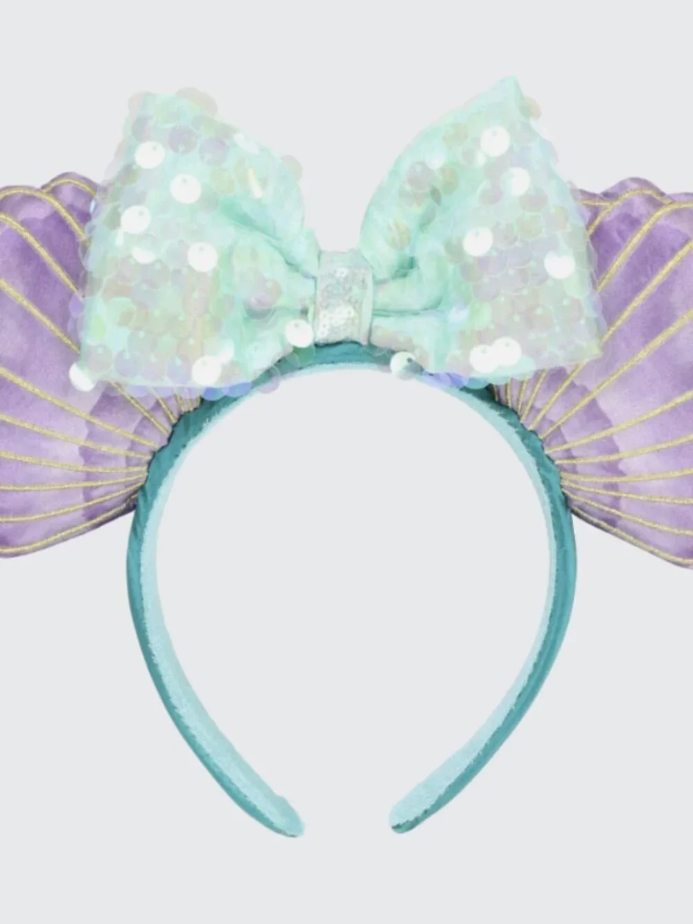 Tokyo Disney Little Mermaid Ariel Ears Headband Shells Purple Sequin Princess